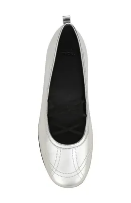 Vince Vince Coralie Ballet Sneaker in Silver Leather — Women Winter white Shoes