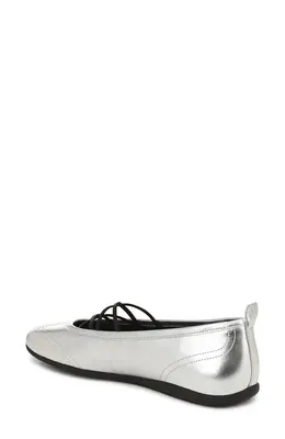 Vince Vince Coralie Ballet Sneaker in Silver Leather — Women Winter white Shoes