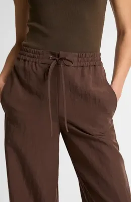 Vince Vince Linen Blend Drawstring Pants in Clove — Women Autumn brown Pants