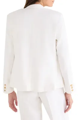 NIC+ZOE NIC+ZOE Eva Linen Blend Blazer in Milk White — Women Winter white Outerwear