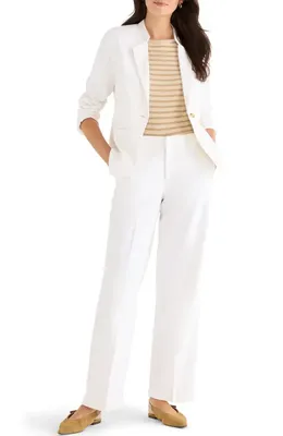 NIC+ZOE NIC+ZOE Eva Linen Blend Blazer in Milk White — Women Winter white Outerwear