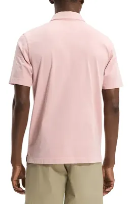 Theory Theory One Button Polo in Tinted Chalk Pink — Men Spring pink Polos