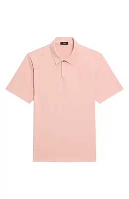Theory Theory One Button Polo in Tinted Chalk Pink — Men Spring pink Polos