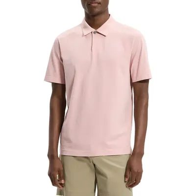 Theory Theory One Button Polo in Tinted Chalk Pink — Men Spring pink Polos