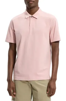Theory Theory One Button Polo in Tinted Chalk Pink — Men Spring pink Polos