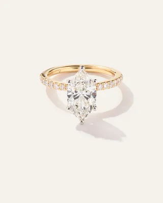 Quince Quince | Women's Lab Grown Diamond Marquise Petite Pave Engagement Ring 2.5ct in Yellow Gold in Yellow Gold — Women Spring Accessories