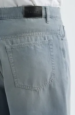 FRAME FRAME Baggy Fit Cotton Canvas 5-Pocket Shorts in Blue Grey — Men Summer grey Shorts