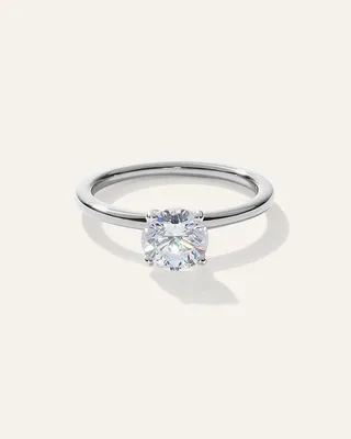 Quince Quince | Women's Lab Grown Diamond Round Petite Classic Engagement Ring in Platinum in Platinum — Women Winter Accessories