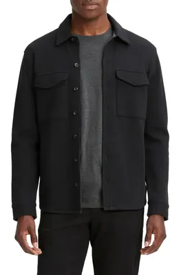 Vince Vince Cotton Blend Shirt Jacket in Black/med H Grey — Men Winter black Tops