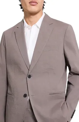 Theory Theory Standard Linen Blend Suit Jacket in Morel — Men Autumn grey Outerwear
