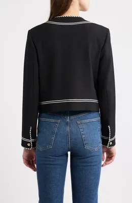 FRAME FRAME The Prim Crop Jacket in Black — Women Winter black Outerwear
