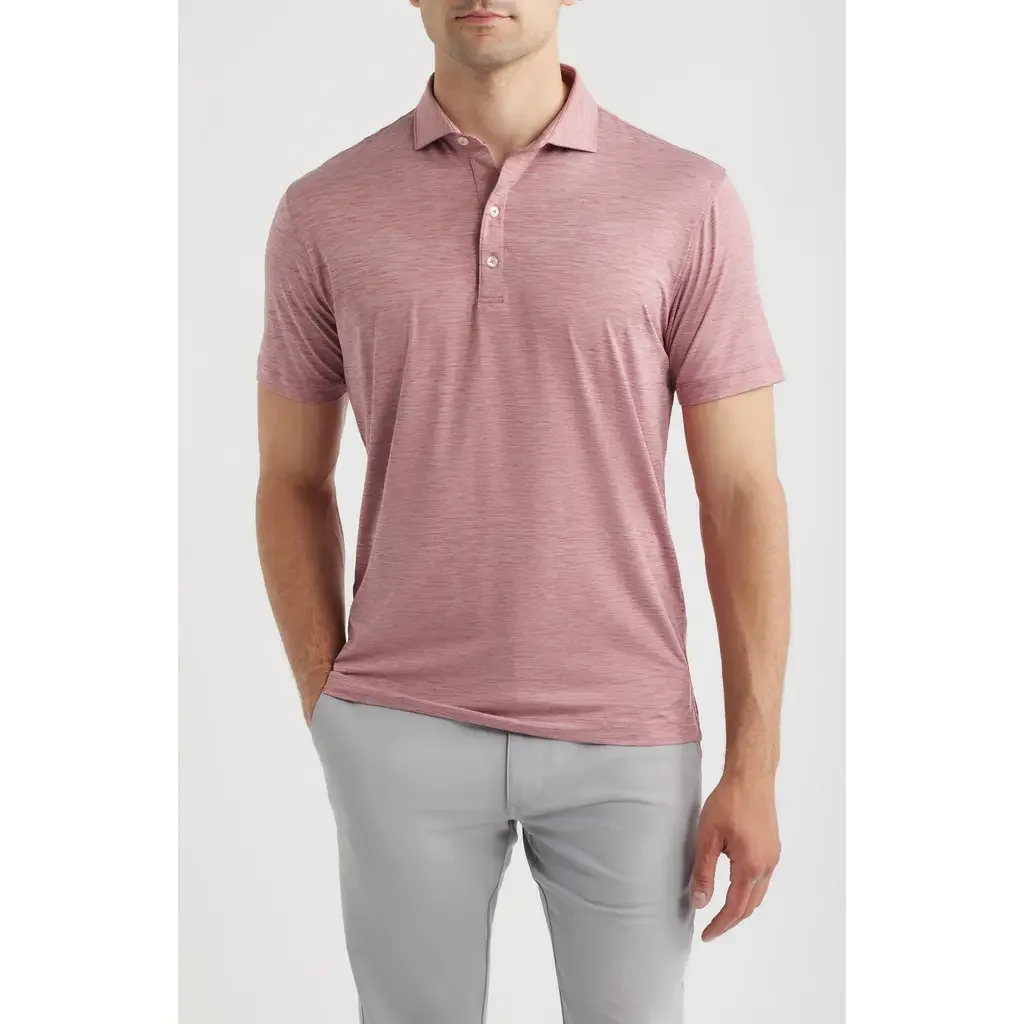 johnnie-O johnnie-O Huron PREP-FORMANCE Polo in Racing Red — Men Spring pink Tops