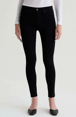 AG AG Farrah Mid Rise Ankle Skinny Jeans in Super Black — Women Winter black Jeans & Denim