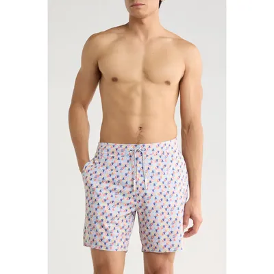johnnie-O johnnie-O Shelly Swim Trunks in White — Men Spring purple Swimwear