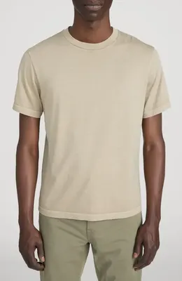 FRAME FRAME Short Sleeve Light Cotton Tee in Antique Beige — Men Autumn silver Tops