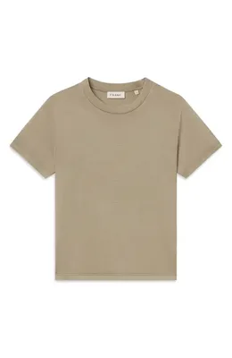 FRAME FRAME Short Sleeve Light Cotton Tee in Antique Beige — Men Autumn silver Tops