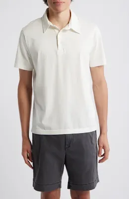 AG AG Bryce Short Sleeve Polo in Powder — Men Winter white Tops