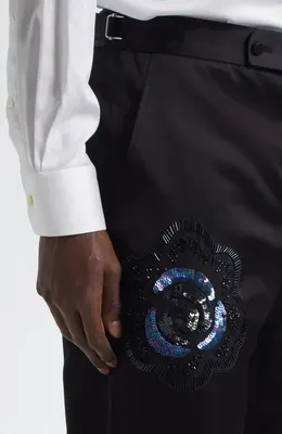 Bode Bode Poppy Suiting Trousers in Black — Men Winter black Pants