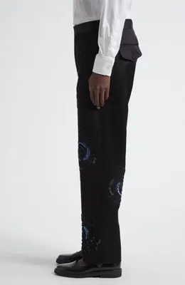 Bode Bode Poppy Suiting Trousers in Black — Men Winter black Pants