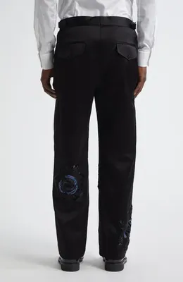 Bode Bode Poppy Suiting Trousers in Black — Men Winter black Pants