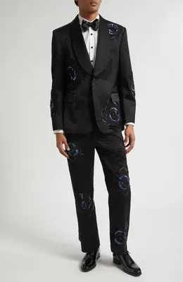 Bode Bode Poppy Suiting Trousers in Black — Men Winter black Pants