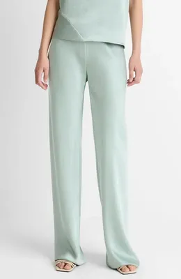 Vince Vince Colette High Waist Fluid Satin Bias Pants in Aloe Stone — Women Summer silver Trousers & Chinos