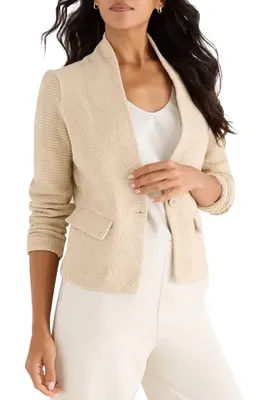 NIC+ZOE NIC+ZOE Mixed Media Jacket in Latte — Women Autumn tan Outerwear