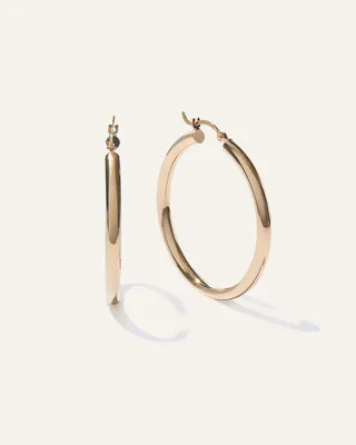 Quince Quince | Women's 14K Gold 3mm Tube Hoop Earrings in Yellow Gold — Women Autumn gold Jewelry