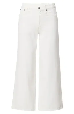 rag & bone rag & bone Andi High Waist Ankle Wide Leg Jeans in White — Women Winter white Pants