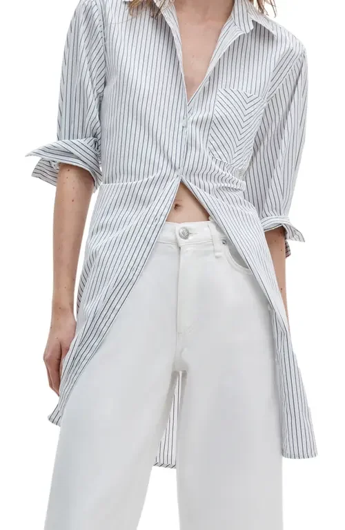 rag & bone rag & bone Andi High Waist Ankle Wide Leg Jeans in White — Women Winter white Pants