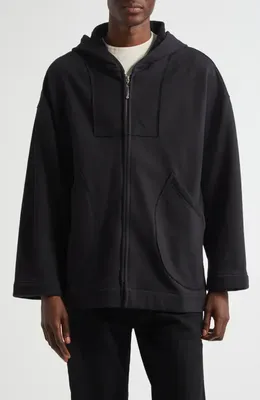 Bode Bode Sideline Cotton Zip-Up Hoodie in Black — Men Winter black Tops