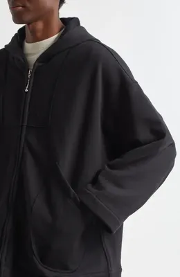 Bode Bode Sideline Cotton Zip-Up Hoodie in Black — Men Winter black Tops