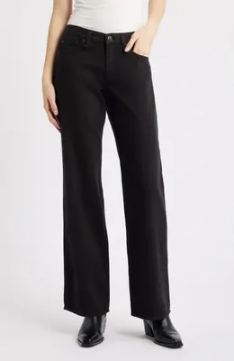 rag & bone rag & bone Cam Featherweight Low Rise Relaxed Straight Leg Jeans in Black — Women Winter black Pants