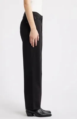 rag & bone rag & bone Cam Featherweight Low Rise Relaxed Straight Leg Jeans in Black — Women Winter black Pants