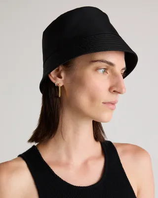 Quince Quince | Revive Nylon Bucket Hat in Black — Unisex Winter black Hats & Headwear