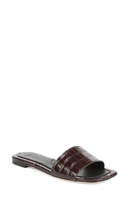 Vince Vince Valeria Slide Sandal in Cacoa Brown — Women Autumn chocolate Shoes