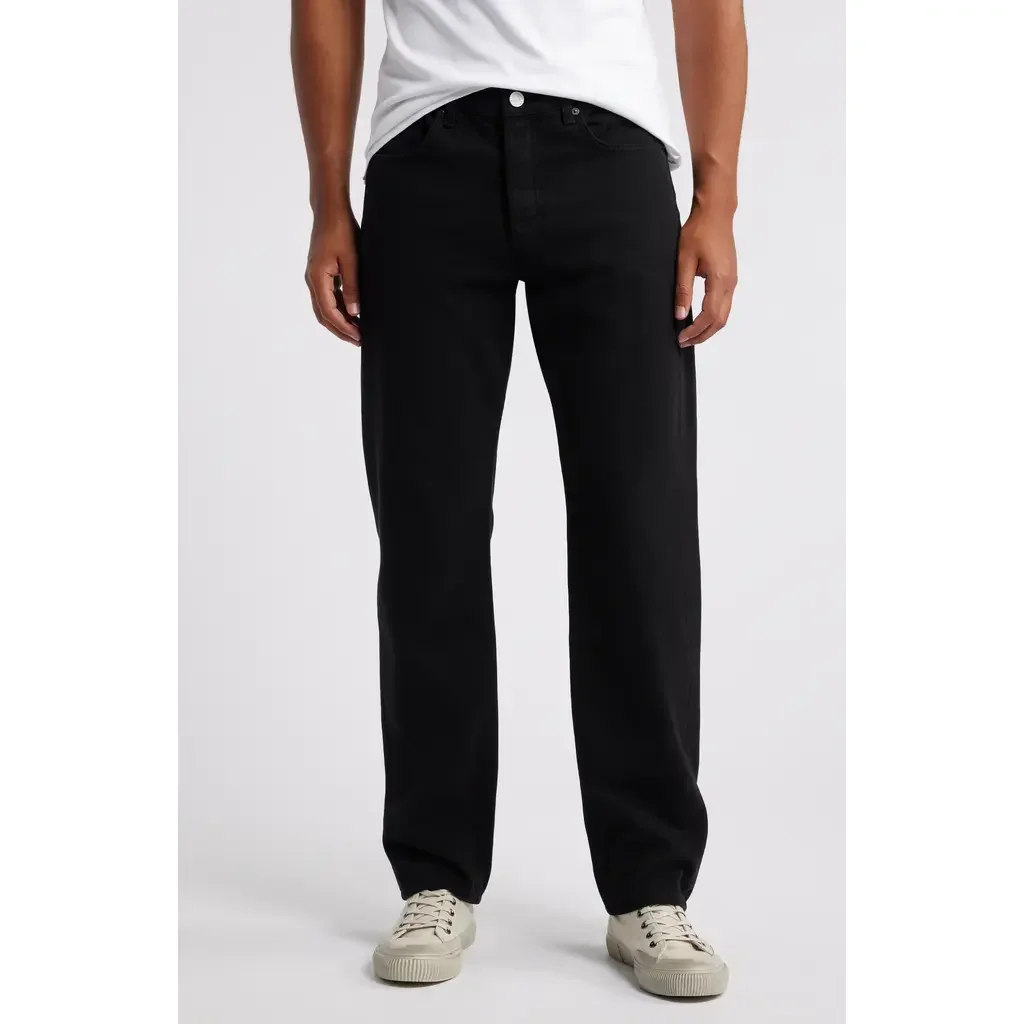 FRAME FRAME The Straight Leg Canvas Jeans in Black — Men Winter black Pants