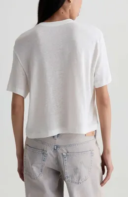 AG AG Charli Boxy Linen Blend T-Shirt in Aperitivo Hour — Women Winter white T-Shirts & Tees