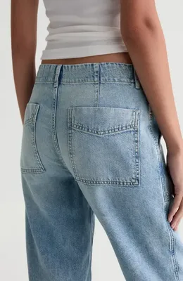AG AG Analeigh Ankle Straight Leg Workwear Jeans in Wine Garden — Women Summer silver Jeans & Denim