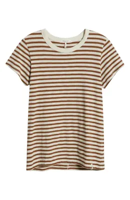 rag & bone rag & bone The Slub Stripe T-Shirt in Wrbrm — Women Autumn tan Tops