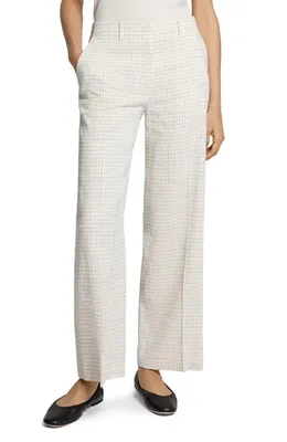 Theory Theory St Classic Check Pants in Natural Multi — Women Spring white Pants