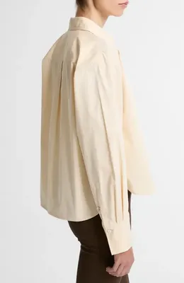 Vince Vince Crop Cotton Shirt in Ecru — Women Spring ivory Tops