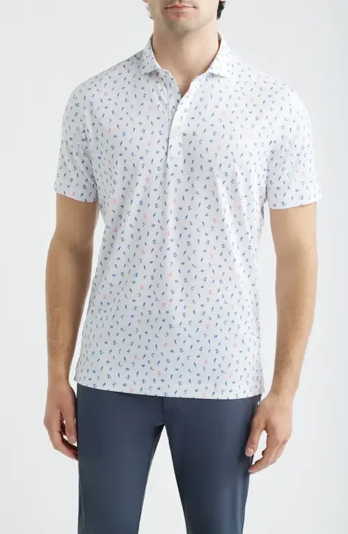johnnie-O johnnie-O Tidebreaker Short Sleeve Polo Shirt in White — Men Winter white Tops