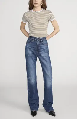 FRAME FRAME Ringer Pima Cotton T-Shirt in Military Multi — Women Spring khaki T-Shirts & Tees