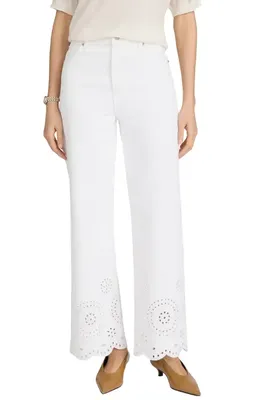 FRAME FRAME The Eyelet Flare Jeans in White — Women Winter white Pants