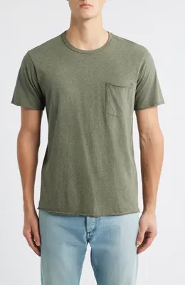 rag & bone rag & bone Miles Melange Pocket T-Shirt in Heather Green — Men Autumn green T-Shirts & Tees