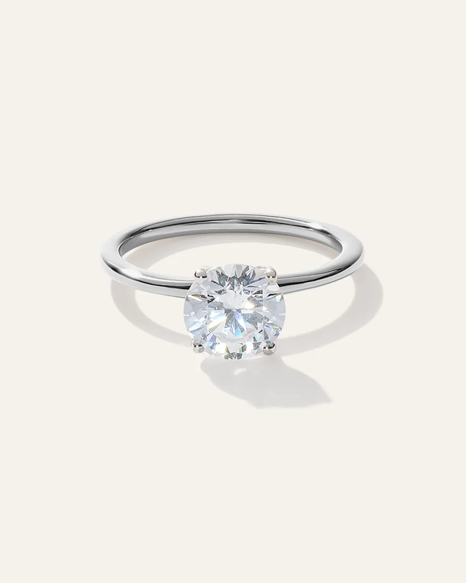 Quince Quince Women's Lab Grown Diamond Round Petite Classic Engagement Ring 1.50ct in Platinum — Women Summer white Accessories