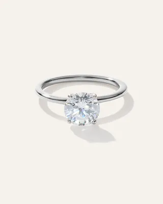 Quince Quince Women's Lab Grown Diamond Round Petite Classic Engagement Ring 1.50ct in Platinum — Women Summer white Accessories