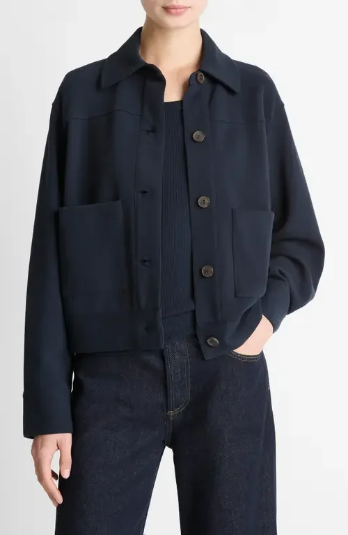 Vince Vince Crop Jacket in Coastal — Women Winter navy Outerwear
