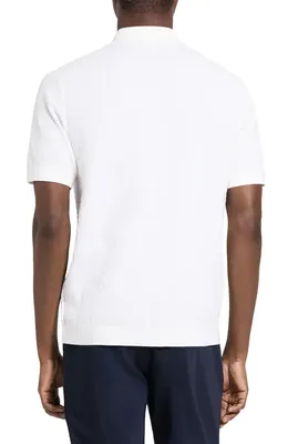 Theory Theory Cairn in Cotton Short Sleeve Shirt in Ivory — Men Winter white Tops